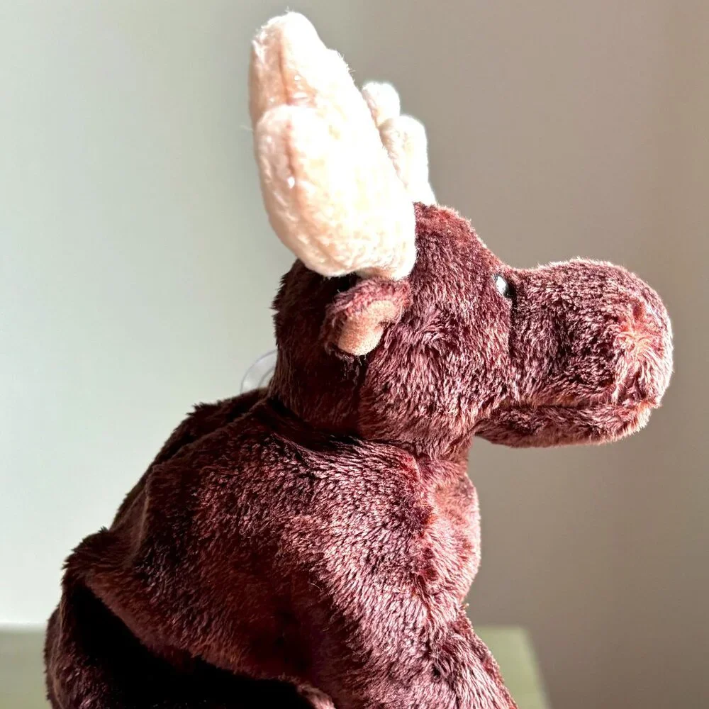 4589 2002 Zeus Orange Brown Moose Big Antlers Ty Beanie Baby Plush Stuffed MWMT - Picture 5 of 9